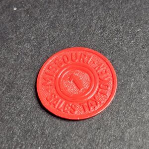 Great Depression Red Missouri Plastic Sales Tax Token 1930s/1940s